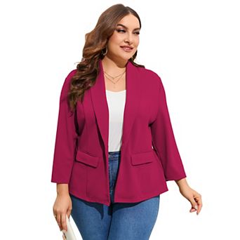 Women Plus Size Casual Blazer Open Front Long Sleeve Work Office Dressy Cardigan Jackets