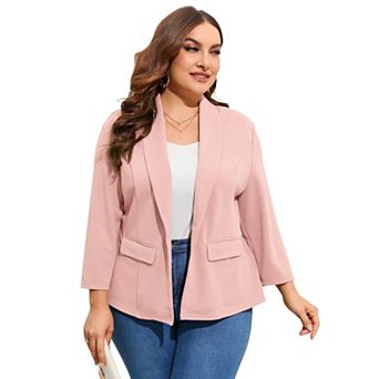 Women Plus Size Casual Blazer Open Front Long Sleeve Work Office Dressy Cardigan Jackets