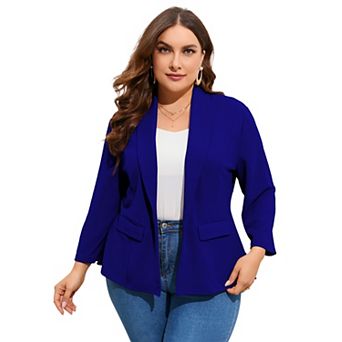 Women Plus Size Casual Blazer Open Front Long Sleeve Work Office Dressy Cardigan Jackets