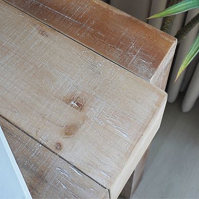 Modern Rustic Console Table 71" Entryway Table with Sculpted Block Design