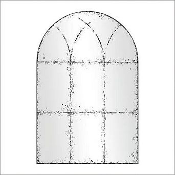 Vintage Industrial Semicircular Metal Wall-Mounted Mirror 24x36 Inch