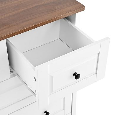 White Dresser with 5 Deep Drawers for or Living Room, Hallway, Office