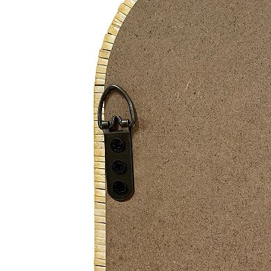 Natural Rattan Arched Wall Mirror, 26 x 39 Inch