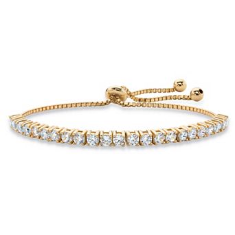 PalmBeach Jewelry Gold-Plated Simulated Birthstone Crystal Bolo Bracelet