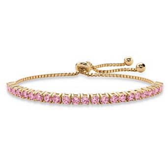PalmBeach Jewelry Gold-Plated Simulated Birthstone Crystal Bolo Bracelet