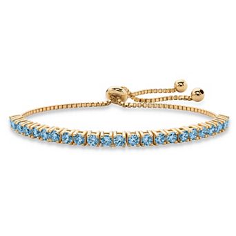 PalmBeach Jewelry Gold-Plated Simulated Birthstone Crystal Bolo Bracelet