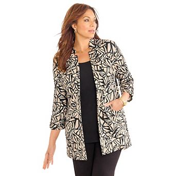 Catherines Women's Plus Size Ponte Knit Blazer