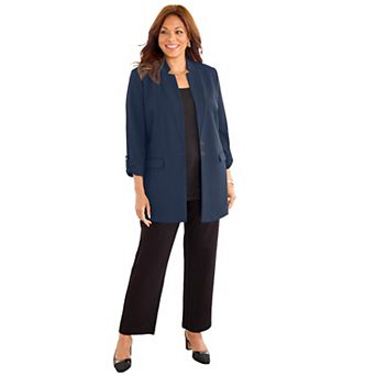Catherines Women's Plus Size Ponte Knit Blazer