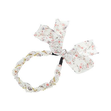 Faux Pearls Ribbon Headband for Women 1 Pc
