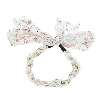 Faux Pearls Ribbon Headband for Women 1 Pc