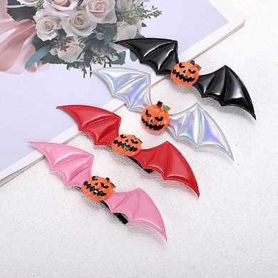 Halloween Bat Wing Pumpkin Hair Clip for Women 1 Pc