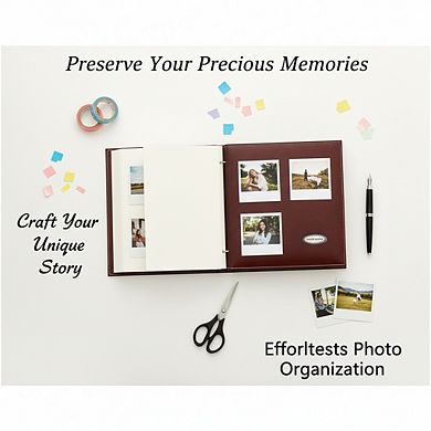 Self Adhesive Photo Album Dust Free and Waterproof Leather Cover Hand Made