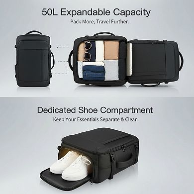 Expandable Travel Backpack Flight Approved Lightweight Weekender and Daypack