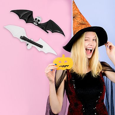 Halloween Funny Bat Wing Skull Hair Clip for Women 1 Pc