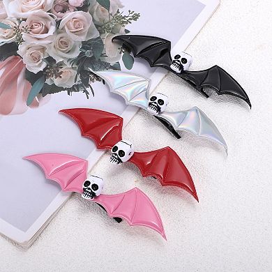 Halloween Funny Bat Wing Skull Hair Clip for Women 1 Pc