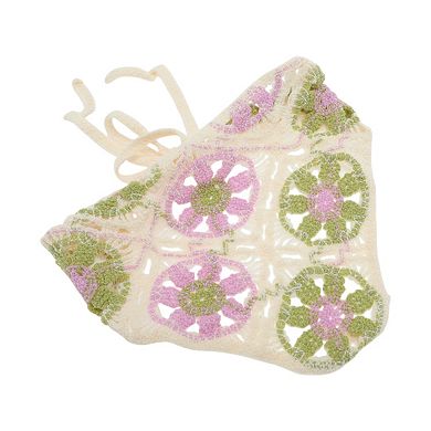 Knitted Triangle Bandana for Women Beige 2 Pcs