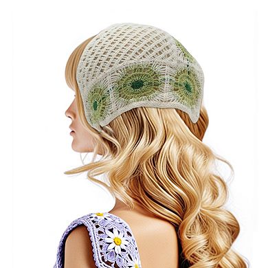 Knitted Triangle Bandana for Women Beige 2 Pcs