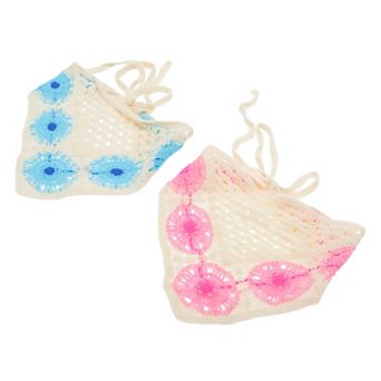 Knitted Triangle Bandana for Women Beige 2 pc