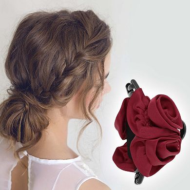 Elegant Double Row Roses Hair Clips 1 Pc