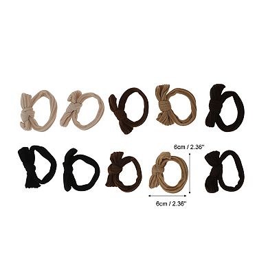 Elegant Bow Scrunchies Hair Elastic Band 10 Pcs