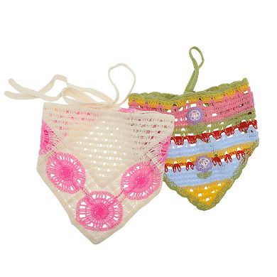 Knitted Triangle Bandana for Women 2 Pcs