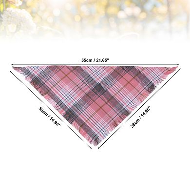 Dog Bandanas with Tassels Edges, Stylish Plaid Scarf Bib for Small Pets, 2 Pcs