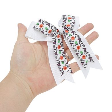 Halloween Bow Double-layer Ribbon Duckbill Clip for Women 1 Pc
