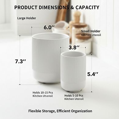 Ceramic Kitchen Utensil Holder for Countertop Cooking Utensil Organizer