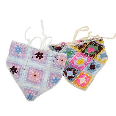 Knitting Triangle Bandana for Women 2 Pcs
