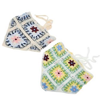 Knitting Triangle Bandana for Women 2 pc