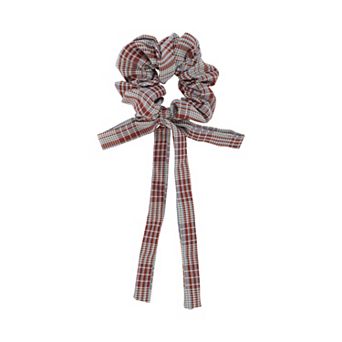 Plaid Bow Ribbon Scrunchie 1 pc