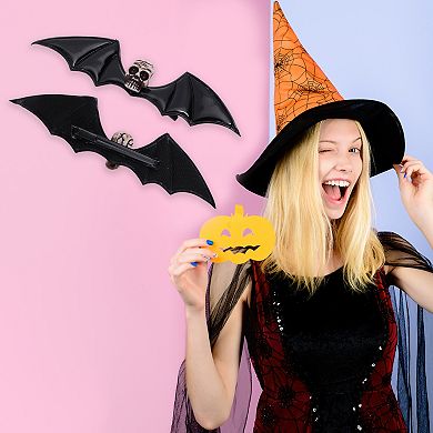 Halloween Bat Wing Skull Hair Clip for Women 1 Pc