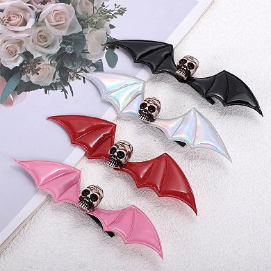 Halloween Bat Wing Skull Hair Clip for Women 1 Pc