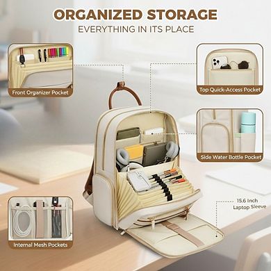 Laptop Backpack with Detachable Lunch Compartment and USB Charging Port