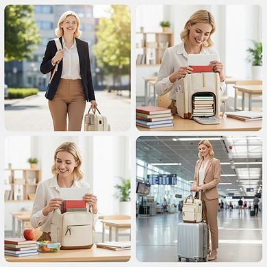 Laptop Backpack with Detachable Lunch Compartment and USB Charging Port