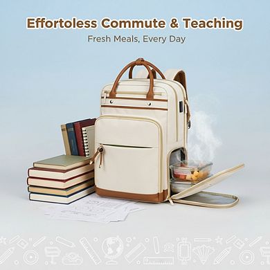 Laptop Backpack with Detachable Lunch Compartment and USB Charging Port