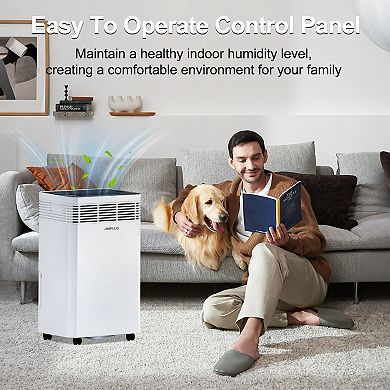 137 pt. 6,000 sq. ft. Commercial Dehumidifier in White, with Pump, with Auto-Defrost, 3-Fan Speed