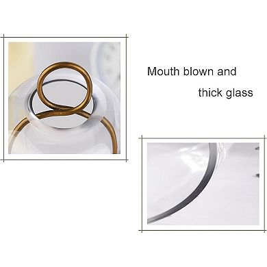 Great Ambitions Versatile Metal Candle Holder with Sturdy Glass Dome in Brass for Pillar Candle