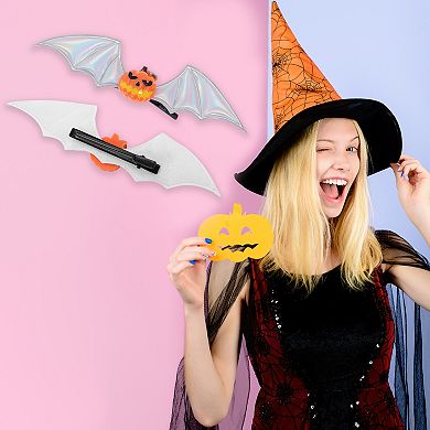 Halloween Funny Bat Wing Pumpkin Hair Clip for Women 1 Pc