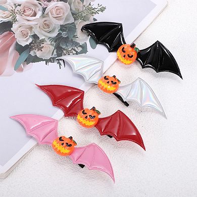 Halloween Funny Bat Wing Pumpkin Hair Clip for Women 1 Pc