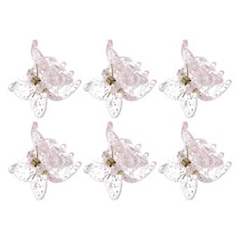 Fashion Butterfly Small Clip Hairdo Clip for Girls Gold Tone Pink Purple 6 pc