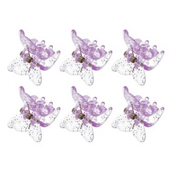 Fashion Butterfly Small Clip Hairdo Clip for Girls Gold Tone Pink Purple 6 pc