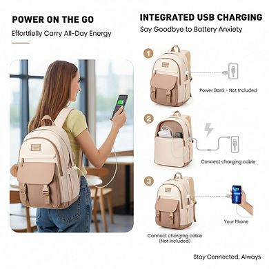 Cute College Backpack Aesthetic Design for School and Travel Laptop Bag