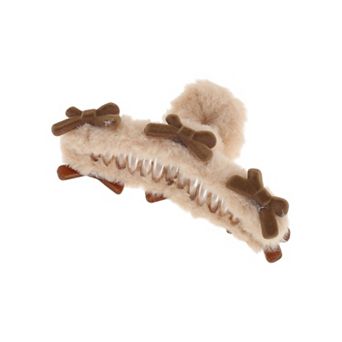 Fashion Bow Fleece Hair Clips for Home 1 pc