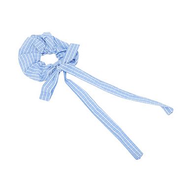 Striped Bow Ribbon Scrunchie 1 Pc