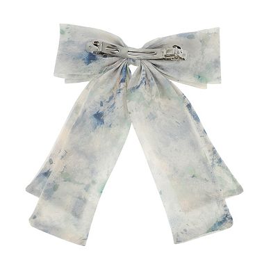 Ink Wash Print Bow Hair Barrettes 1 Pc