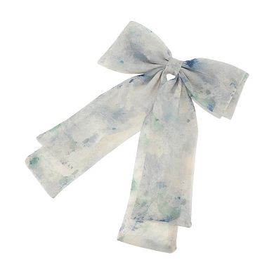 Ink Wash Print Bow Hair Barrettes 1 Pc