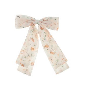 Ink Wash Print Bow Hair Barrettes 1 pc