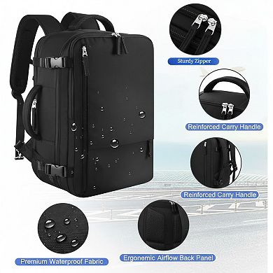Expandable Carry On Backpack Flight Approved and Waterproof for Travel