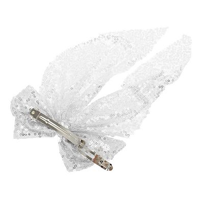 Fashion Sequin Bow Mesh Ribbon Spring Hair Clips 1 Pc